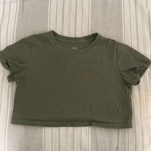 Urban Outfitters Green Cropped T Shirt